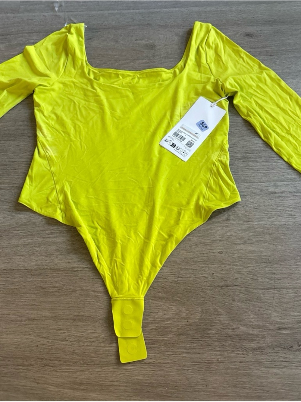 lululemon athletica Neon Yellow Long Sleeve Bodysuit